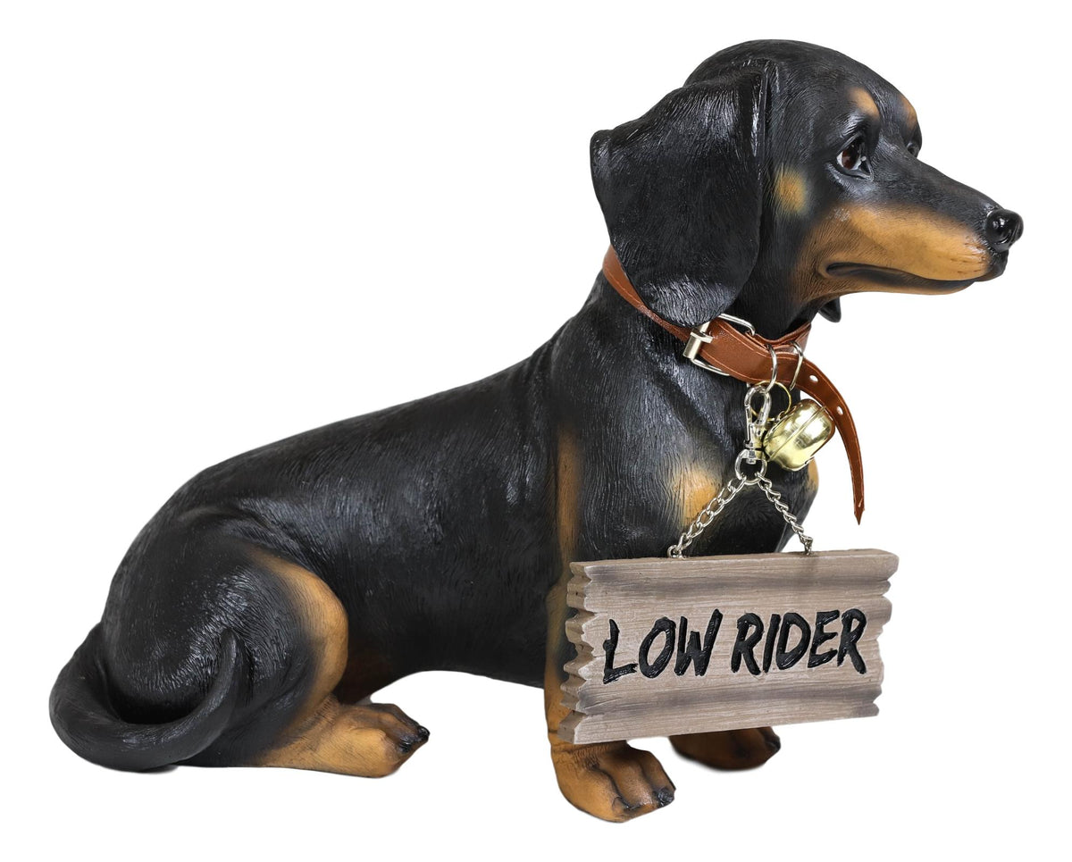 Ebros Adorable Black & Tan Dachshund Dog Welcome Statue 10.5"Tall Sausage Wiener Dog Figurine Guest Greeter Home Decor - Ebros Gift