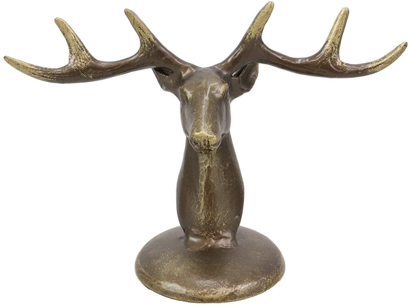 Ebros Aluminum Deer Antlers Bust Eyeglass Spectacle Or Jewelry Holder Organizer