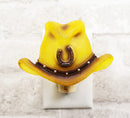 Rustic Western Cowboy Hat With Lucky Horseshoe Wall Plug In LED Night Light