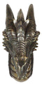 Large Sculptural Golden Warlock Drake Leviathan Saurian Devil Dragon Wall Decor