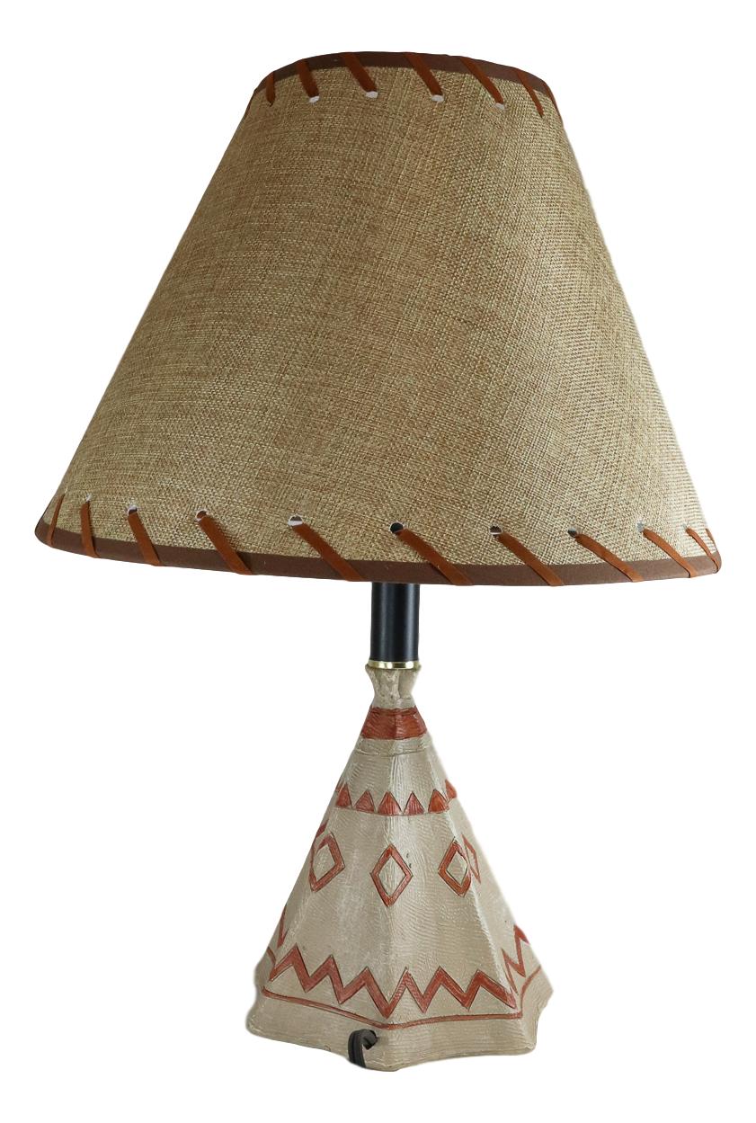 Campfire Story Time Bear Cubs Reading In Teepee Hut Rustic Table Lamp With Shade
