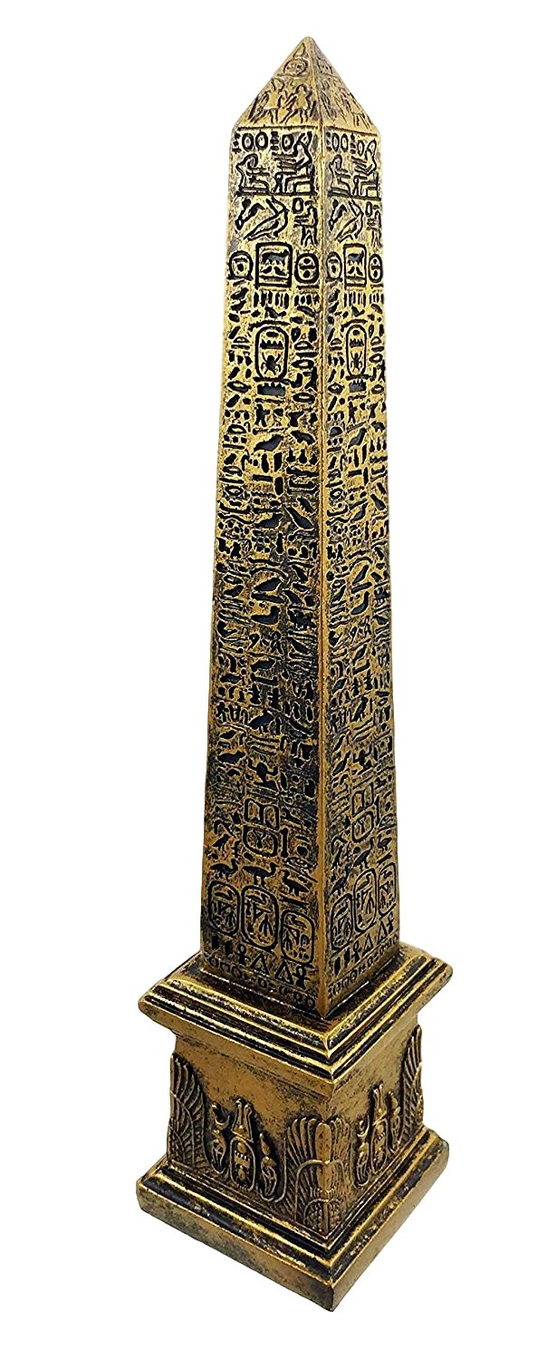 Ebros Egyptian Theme Obelisk Temple of Ra with Hieroglyphs 10" Tall Sculpture - Ebros Gift