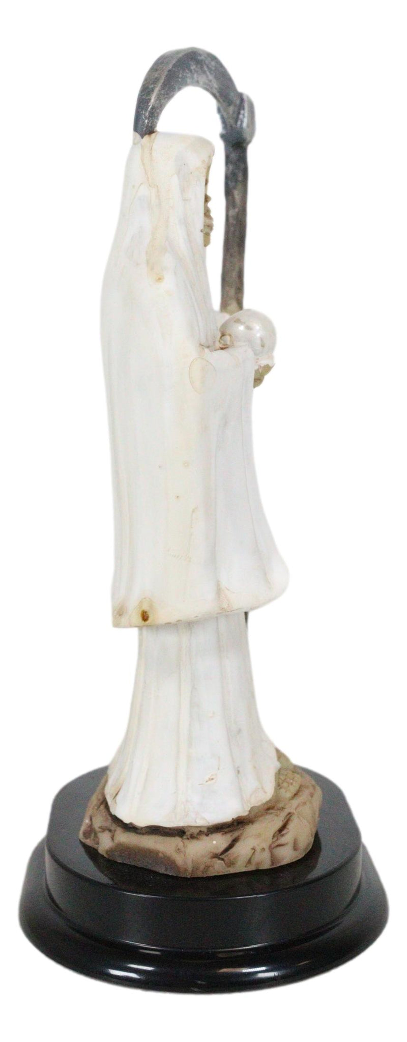 White Santa Muerte With Scythe Figurine 5.5" Tall Bone Mother Angel Of Purity