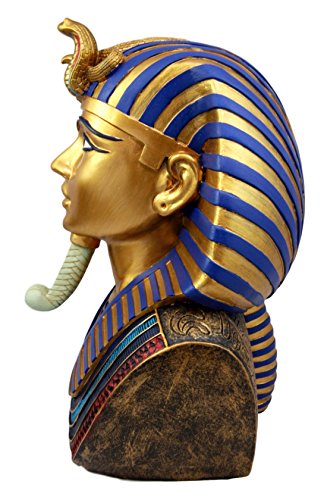 Ebros Large Cobra And Nemes Mask of Pharaoh Egyptian King Tut Bust Figurine 11"H