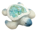 Ebros Coastal Ocean Giant Sea Turtle Statue With Crushed Glass Mosaic Shell Nautical Decor Figurine