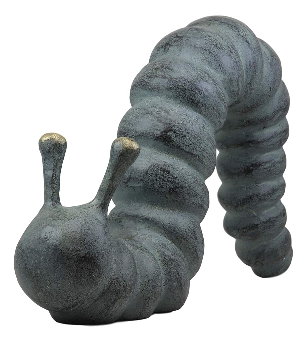 Ebros Gift Large 17" Long Aluminum Metal Whimsical Metamorphosis Giant Caterpillar Worm Crawling Garden Statue Home Lawn Patio Pool Pond Decorative Sculpture Figurine