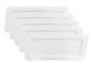 Set Of 5 Contemporary Rhomboid White Porcelain Serving Platter Plate Dish 15"L
