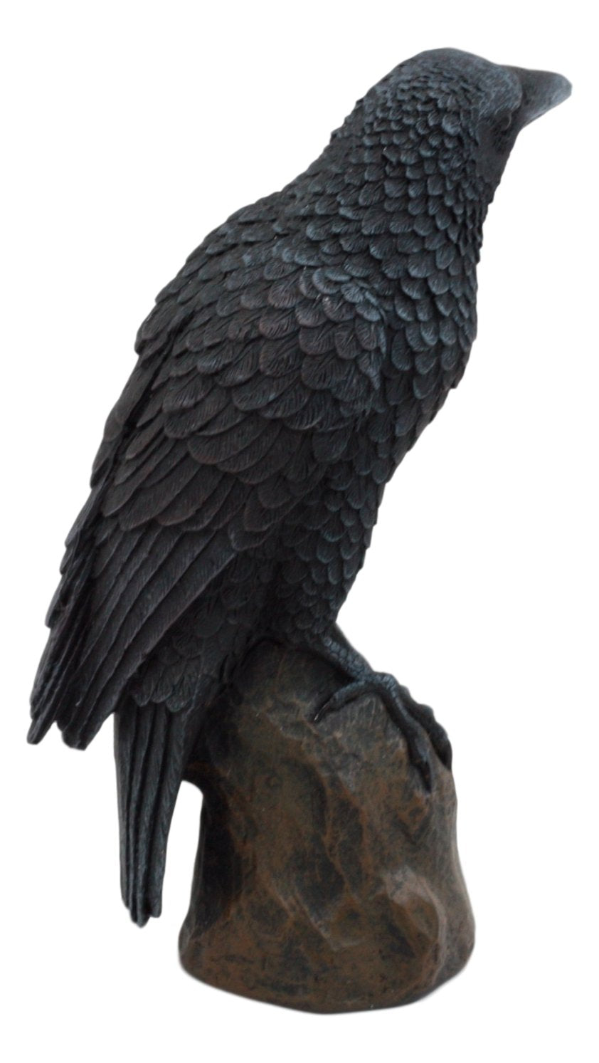 Ebros Gothic Raven Statue Crow Scavenger Bird Perching On Rock Figurine 6"H - Ebros Gift