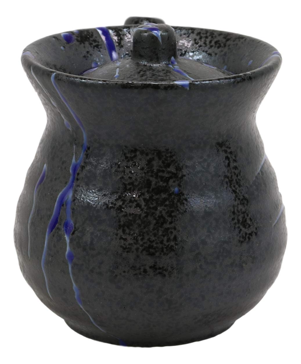 Blue Veins Art Traditional Japanese Tenmoku Glazed Porcelain Soy Sauce Dispenser