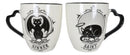 Set Of 2 Wicca Witching Hour Angel Saint Or Sinner Devil Cats Porcelain Mugs