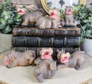Ebros Whimsical Baby Hippo Set of 6 River Hippopotamus Small Figurines 3"H