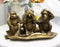 Whimsical See Hear Speak No Evil Rainforest Ape Monkeys On Banana Leaf Statue