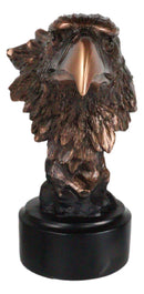 Majestic American Bald Eagle Head Bust Electroplated Bronze Figurine With Base