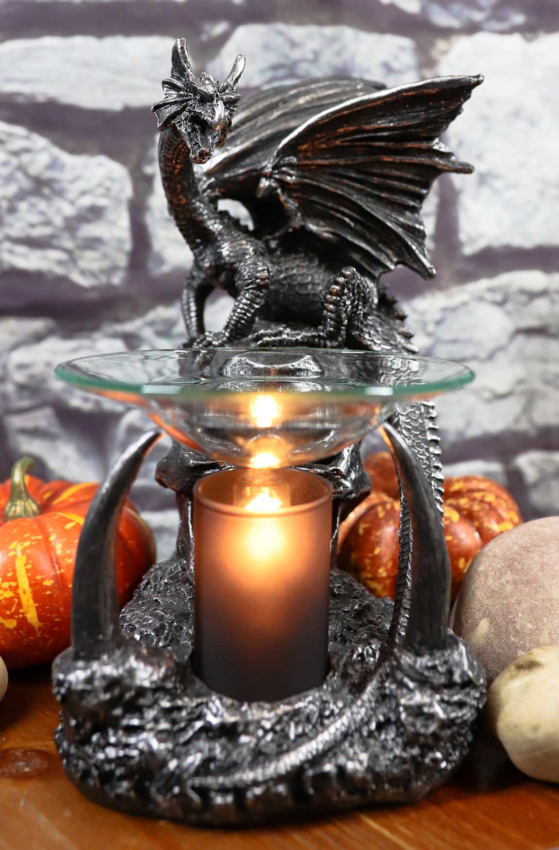 Ebros Skull Graveyard Dragon Electric Oil Burner Or Tart Warmer Statue 8.5" Tall - Ebros Gift