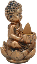 Ebros Little Baby Jizo Buddha Backflow Incense Cone Burner Holder Statue 4.25"H