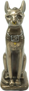 Ebros Egyptian Goddess Sitting Cat Bastet Statue in Bonded Resin Bronze 11.5" H