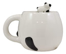 Ebros Giant Panda Bear Ceramic Coffee Mug With Sleeping Cub Latch On Spoon Set