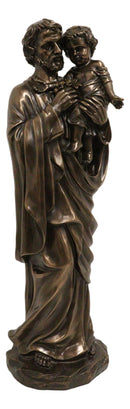 Large Saint Joseph Carrying Child Jesus Decor Statue 24"H Holy Family Figurine