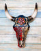 Western Texas Flag Colors Floral Tribal Tattoo Bison Cow Skull Wall Decor Plaque
