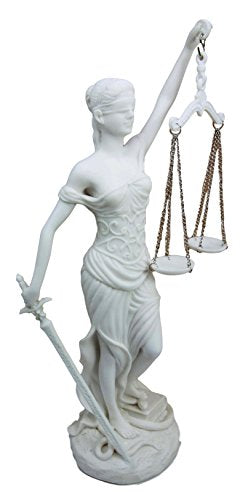 Ebros Greek Goddess La Justica Statue Blind Lady of Justice Holding Sword of Judgement and Scales Decorative Figurine 10" H Roman Dike Decor Sculpture Gift for Lawyers Legal Professionals Home Office - Ebros Gift