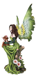 Princess Of The Forest Tribal Fairy With Red Dragon Pixie Wyrmling Statue