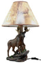 Wildlife Nature Bull Moose Grand Elk Desktop Table Lamp With Nature Shade 20"H