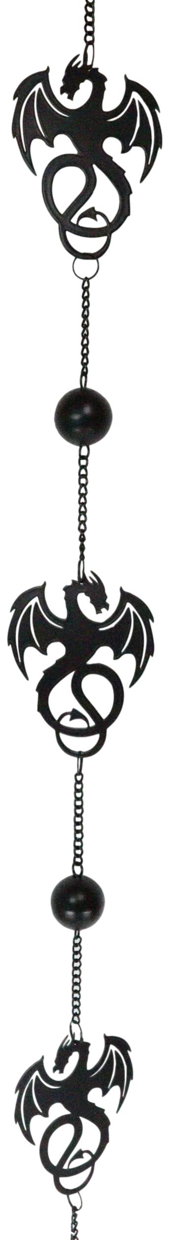 Wyverex Alchemy Folklore Dragon Metal Wall Hanging Mobile Wind Chime With Beads