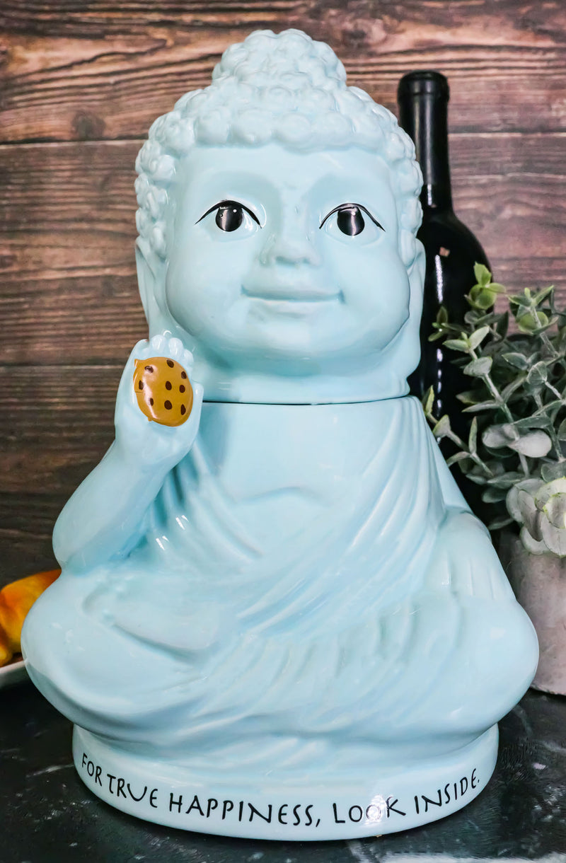 Ebros "True Happiness" Enlightenment Medicine Buddha Ceramic Cookie Jar 10.75"H