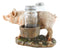 Rustic Animal Farm Barn Porky Pig With Saddlebags Salt Pepper Shakers Holder Set