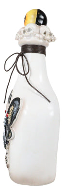 Wicca Black Skull Moth Crescent Moon And LED Witch Eyeball Faux Potion Bottle
