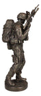 Large Modern Warfare Infantry Statue 14"H Military Rifle Unit Soldier Figurine