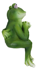 Romantic Frog Couple Sitting Side by Side Bracket Mantelpiece Ledge Shelf Sitter