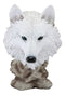 Ebros Large Ghost Albino Arctic Snow White Wolf Head Bust Desk Plaque Statue 16.5" Tall Direwolf Timberwolves