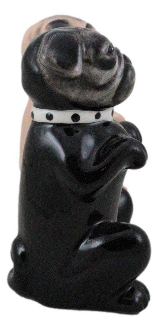 Adorable Black And Tan Begging Love Puppy Pugs Dogs Salt And Pepper Shakers Set