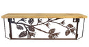 Western Rustic Forest Woodlands Pinecones Metal Cutout Wall Hanging Wood Shelf