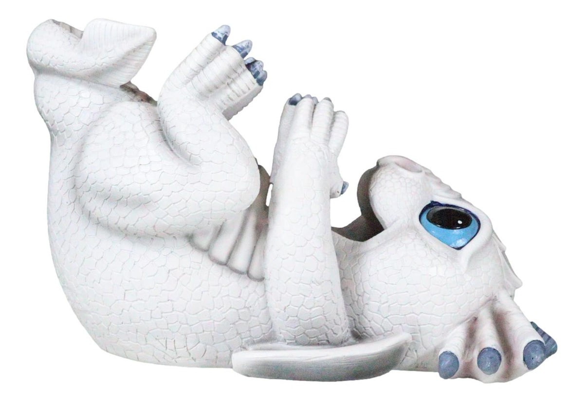 Fantasy Frozen Frostbite Ice Snow White Baby Dragon Hatchling Wine Bottle Holder