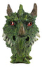 Ebros Fantasy Greenman Spiked Tree Dragon Head Decorative Jewelry Box Figurine