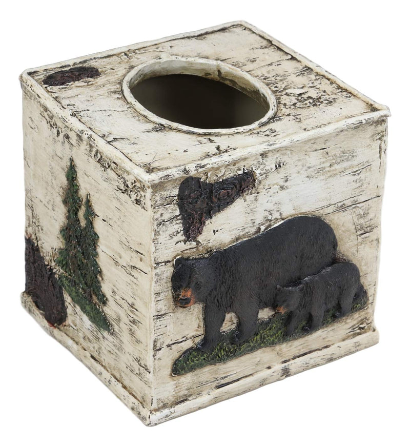 Ebros Rustic Western Black Bear in Pine Trees Forest Bathroom Tissue Box Cover