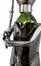 Ebros Camper Fishing Fisherman Catching Fish Hand Made Metal Wine Bottle Holder