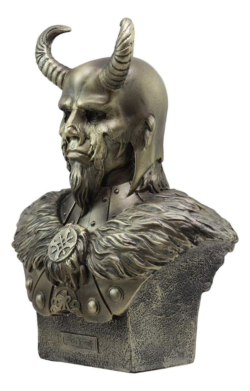 Ebros Shapeshifter Half God And Half Jotunn Loki Bust Statue 10.25"H Norse Viking