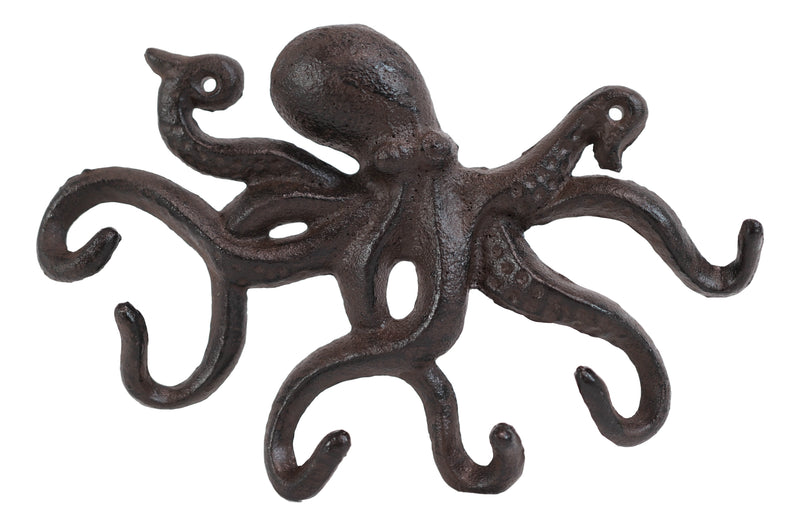Cast Iron Nautical Cthulhu Deep Sea Kraken Octopus Tentacles 6 Pegs Wall Hook
