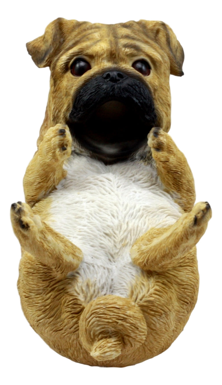 Ebros Apricot Fawn Pug Wine Holder 8.25" Long Canine Dog Wine Bottle Holder