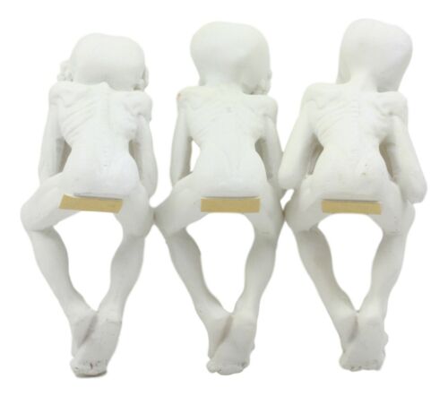 Glow In The Dark See Hear Speak No Evil Alien Shelf Sitters Set Of 3 Figurines