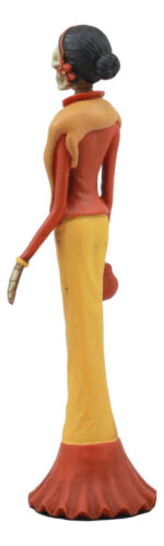 Gothic Day Of The Dead Lady Diva Skeleton With Fox Danza De Dama Figurine 8.25"H