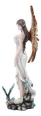 Celestial Goddess White Fairy With Blue Baby Dragon Hatchlings Statue 12.25"H