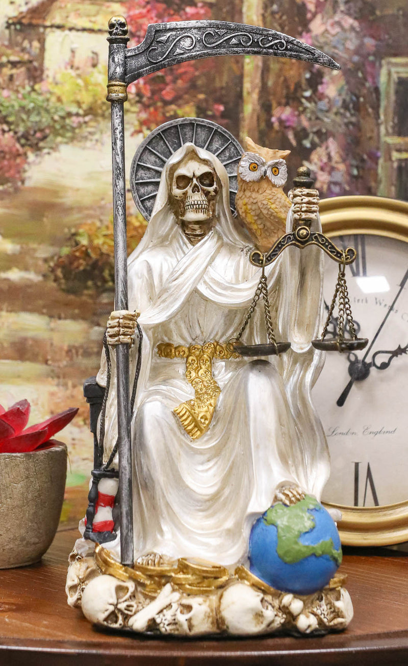 Ebros White Robe Holy Death Santa Muerte Day of The Dead Protection Figurine