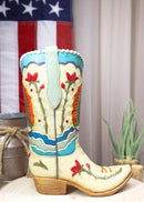 Rustic Western Colorful Our Lady Madonna Guadalupe Cowboy Boot Vase Figurine