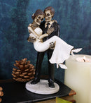 Ebros Groom Carrying Bride Skeleton Face Wedding Couple Statue Figurine 6.25"H