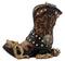 Ebros Western Texas Star Cowboy Boot And Spur Wine Holder 9"H Wild West Decor