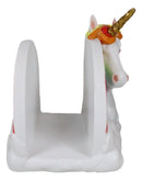 Sacred Pride Golden Horn Rainbow Unicorn On Clouds Paper Napkin Holder Figurine